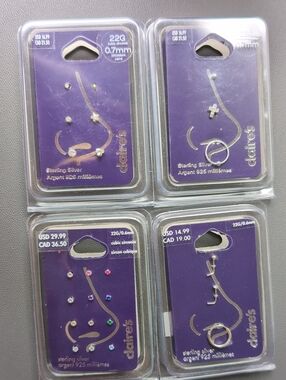 Claire's Sterling Silver Stud & Hoop Mix with Multicolor CZs